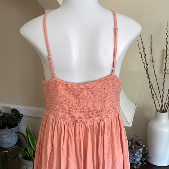 💖💃🏻Rebellion Again Summer Peach Crochet Strapped Long Dress- Women-L- NWT - Picture 6 of 16